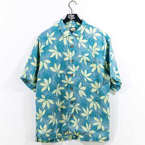 Tommy Bahama Floral Linen Hawaiian Camp Shirt Medium Preppy Vacation Resort